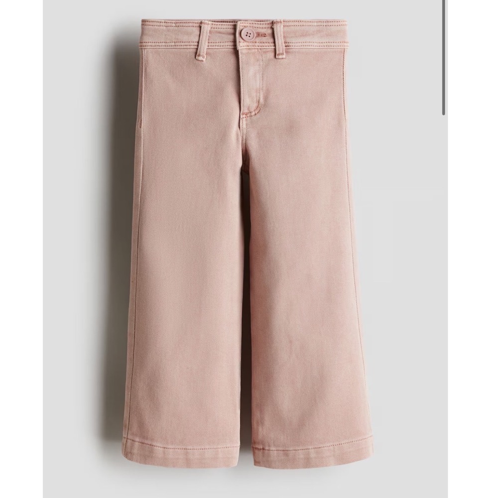 HM Kids Girls Dusty Rose Pink Wide Leg Jeans Toddler Size 3T Stretch Denim